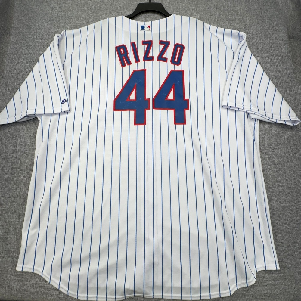 Chicago Cubs Anthony Rizzo #44 Baseball Jersey Mens 5XT White Majestic CoolBase